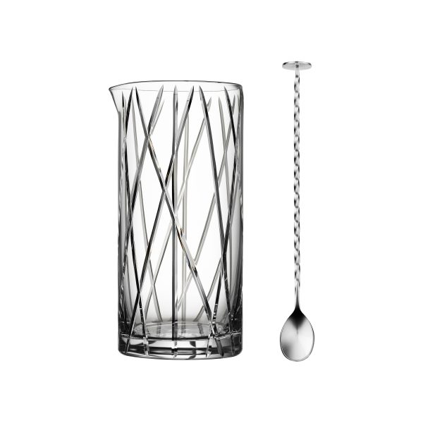 City Mixing Glass with Bar Spoon For Cheap