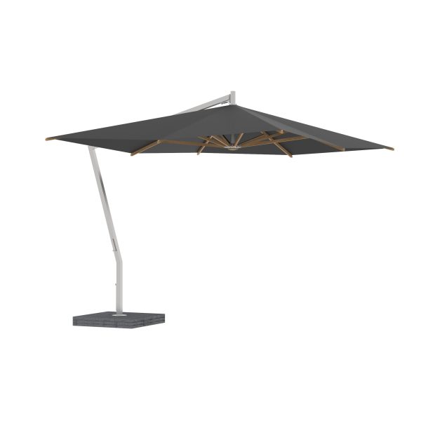 Shady X-Centric Rectangle Umbrella with Teak Ribs Online now