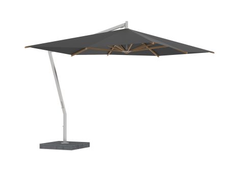 Shady X-Centric Rectangle Umbrella with Teak Ribs Online now